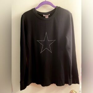 Kenar Black Star Embellished Long Sleeve Top           SIZE MEDIUM    EUC!